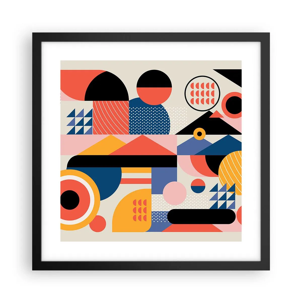 Poster in einem schwarzem Rahmen - Komposition: Na, los, spiel! - 40x40 cm