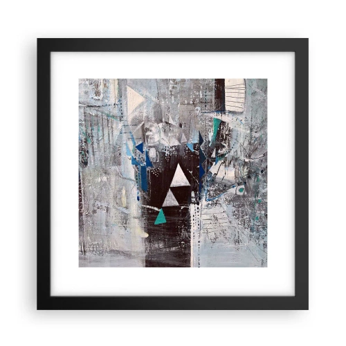 Poster in einem schwarzem Rahmen - Überschreibende Reihenfolge der Dreiecke - 30x30 cm