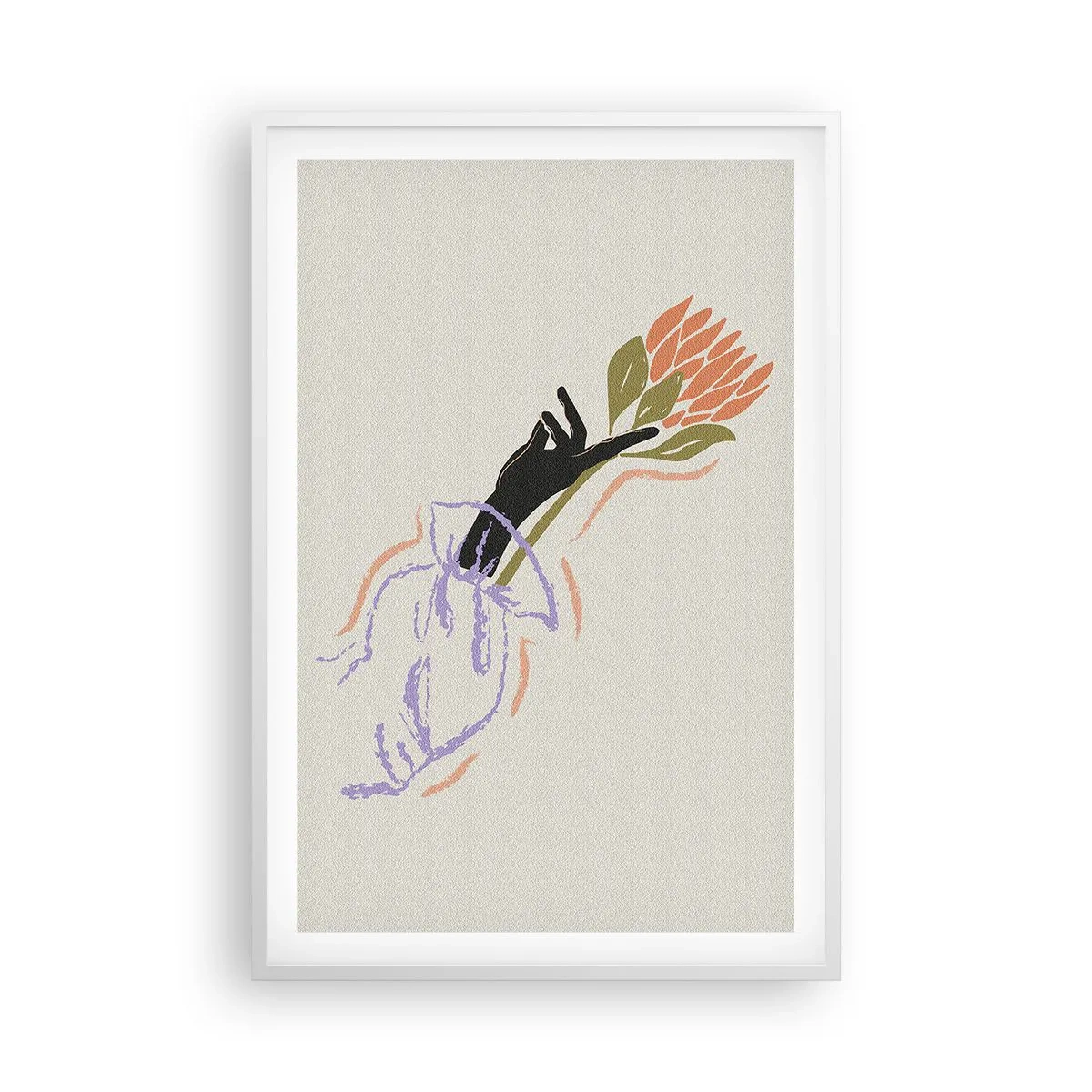 Poster in einem weißen Rahmen - Schwesterliche Berührung - 61x91 cm