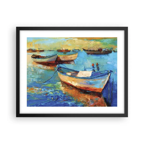 Poster in einem schwarzem Rahmen - In der südlichen Bucht - 50x40 cm