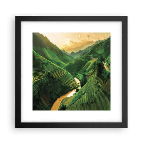 Poster in einem schwarzem Rahmen - Vietnamesisches Tal - 30x30 cm