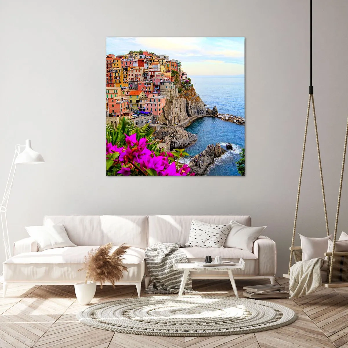 Bild auf Leinwand - Leinwandbild - Lachende Stadt - 70x70 cm