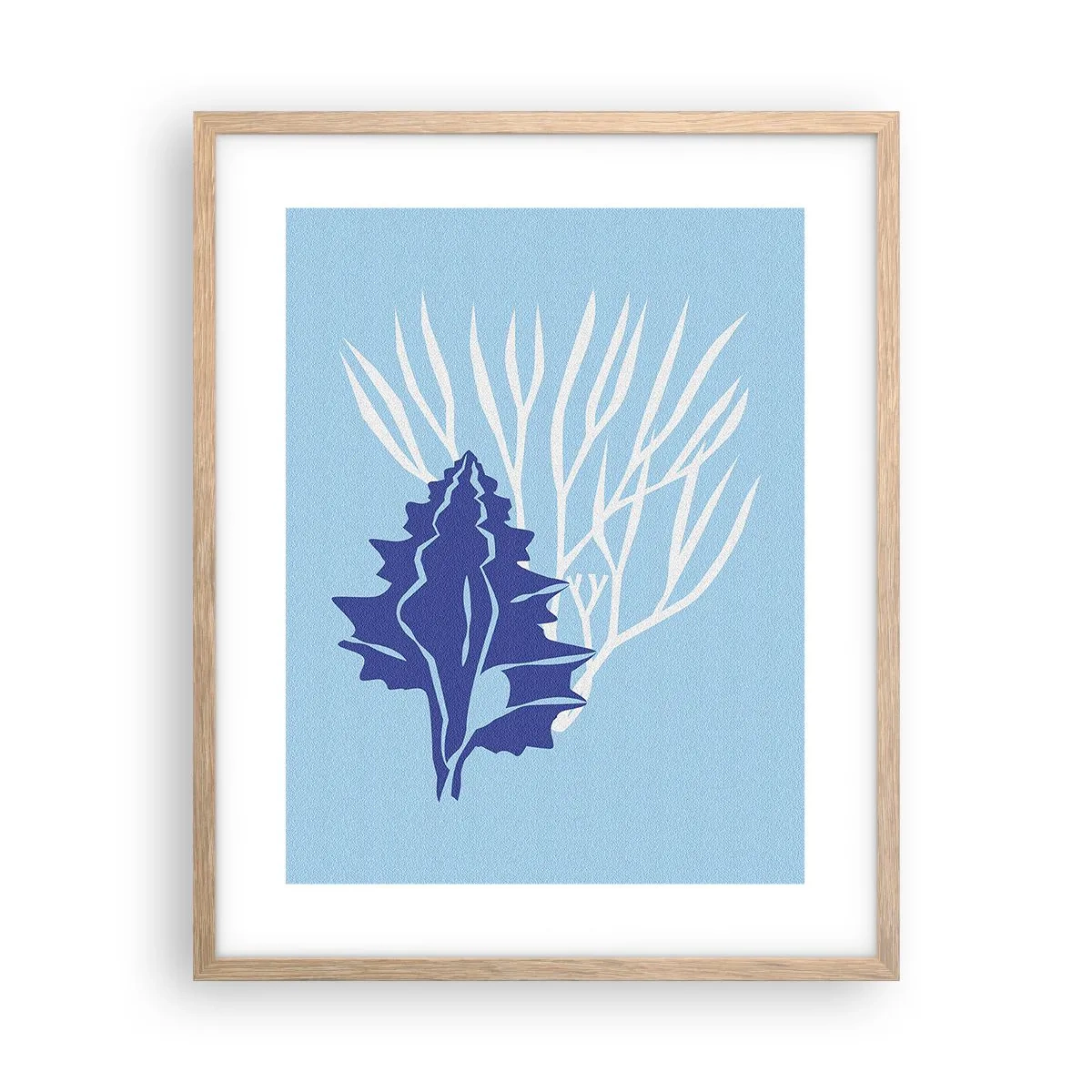 Poster in einem Rahmen aus heller Eiche - Blattformen - 40x50 cm