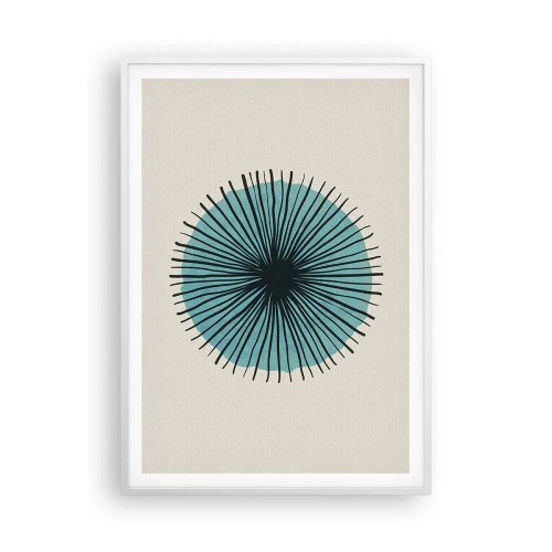 Poster in einem weißen Rahmen - Strahlend im Blau - 70x100 cm