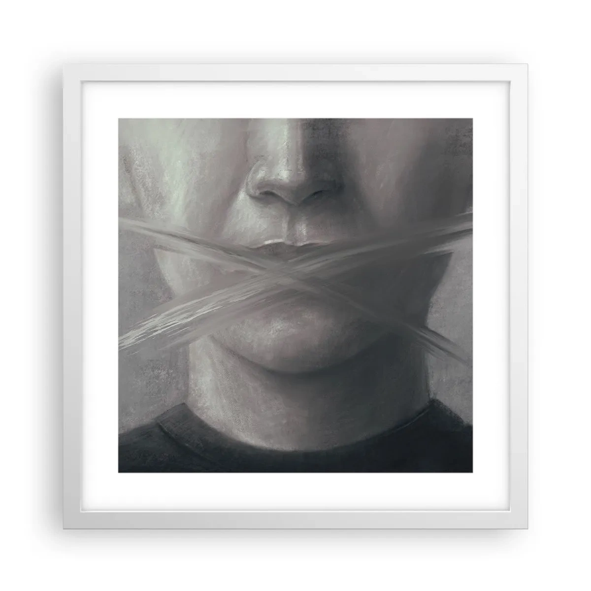 Poster in einem weißen Rahmen - Ohne ein Wort - 40x40 cm
