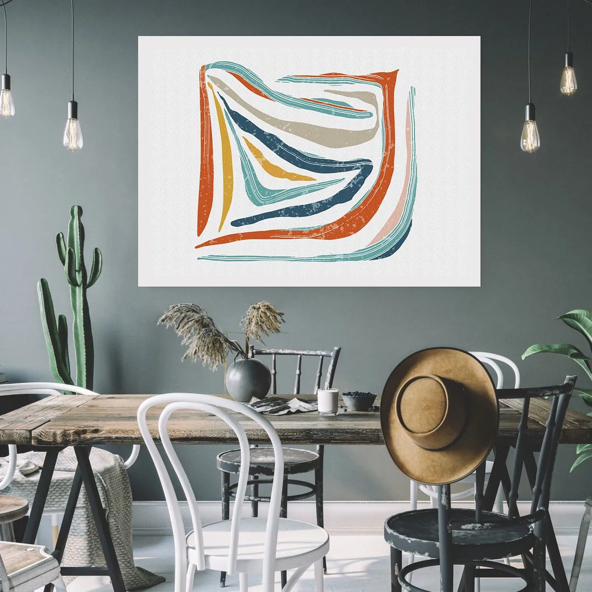 Poster - Abstraktion mit einem freundlichen Lächeln - 40x30 cm