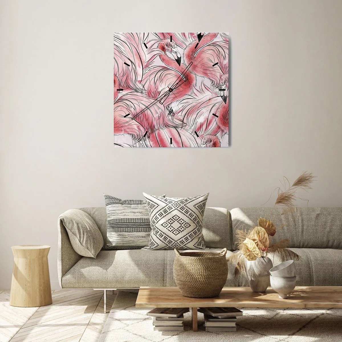 Wanduhr - Glasuhr - Bird Corps de Ballet - 40x40 cm