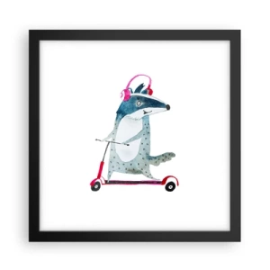 Poster in einem schwarzem Rahmen - Dachsfreude - 30x30 cm