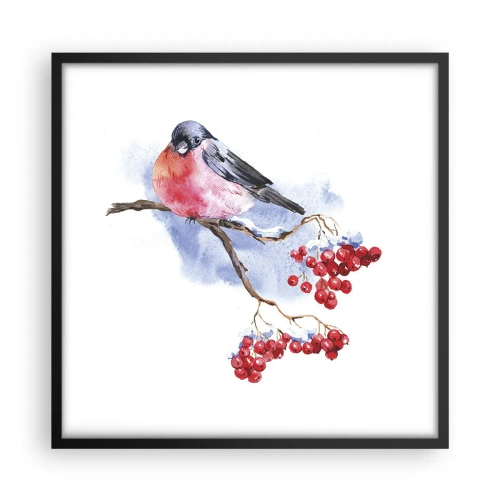 Poster in einem schwarzem Rahmen - Winter in Farbe - 50x50 cm