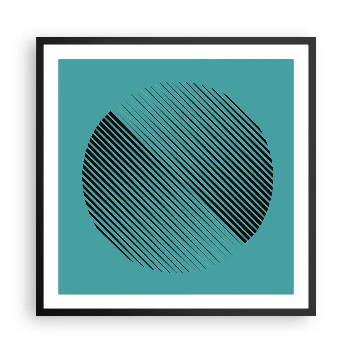 Poster in einem schwarzem Rahmen - Kreis – eine geometrische Variante - 60x60 cm