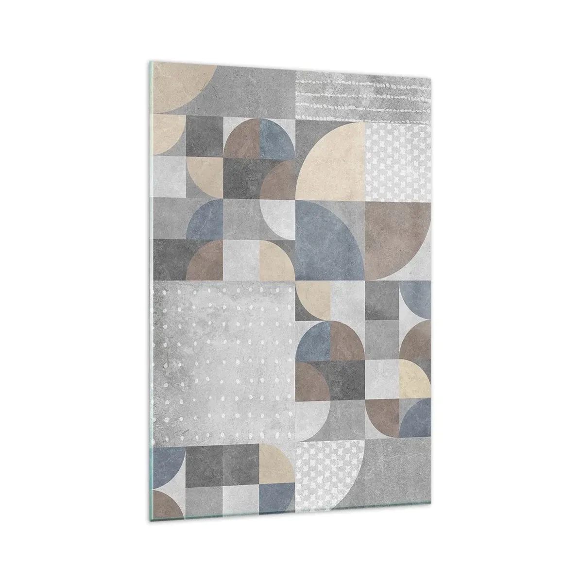 Glasbild - Bild auf glas - Geometrisches Muster in Pastelltönen - 80x120cm - Keramische Fantasie - Moderne Wanddekoration für Wohnzimmer und Schlafzimmer ARTTOR