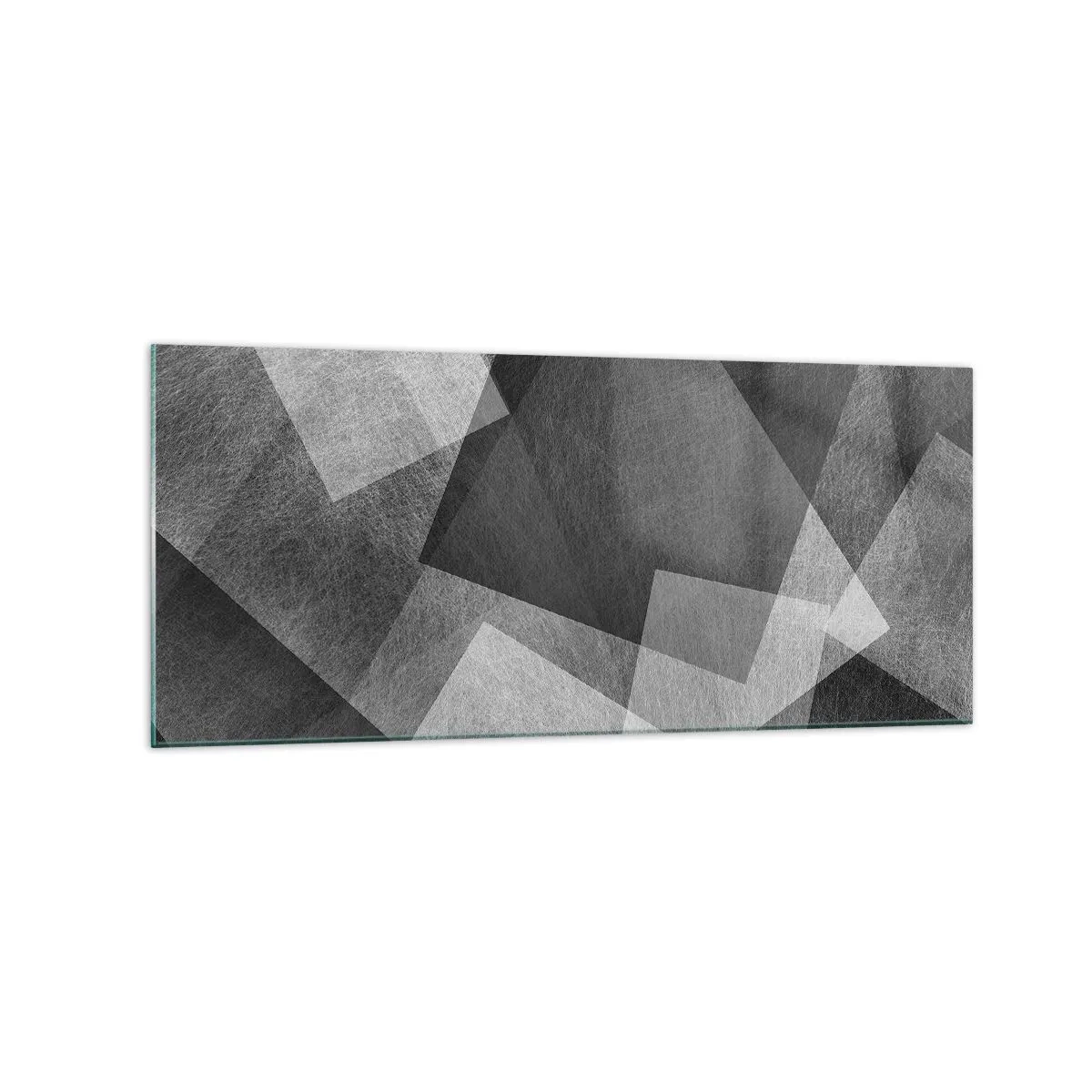 Glasbild - Bild auf glas - Schwarz-Weiß-Abstraktion mit geometrischen Formen - 120x50cm - Das ewige Symbol für Beständigkeit und Ordnung - Moderne Wanddekoration für Wohnzimmer und Schlafzimmer ARTTOR