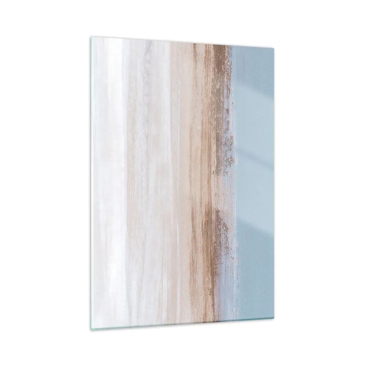 Glasbild - Bild auf glas - Abstrakte Landschaft mit pastellfarbenem Himmel und Erde - 50x70cm - Mehrdeutige Landschaft - Moderne Wanddekoration für Wohnzimmer und Schlafzimmer ARTTOR