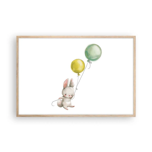 Poster in einem Rahmen aus heller Eiche - Ich werde auch fliegen! - 91x61 cm