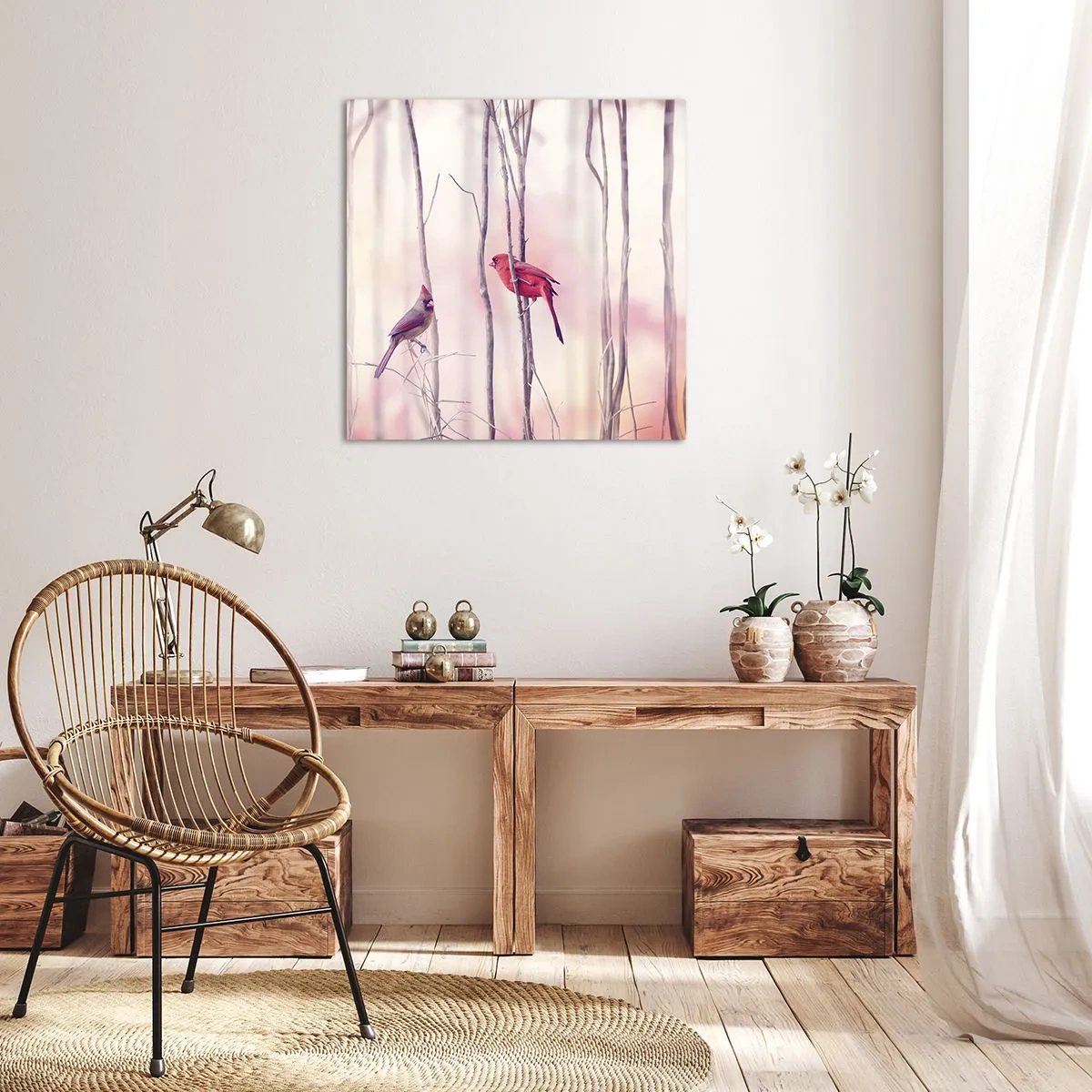 Bild auf Leinwand - Leinwandbild - Geschichte vom rosa Wald - 60x60 cm