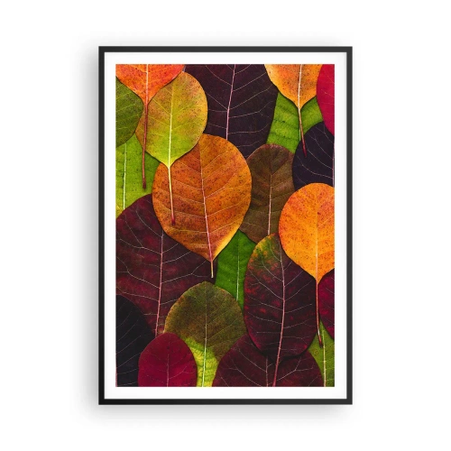 Poster in einem schwarzem Rahmen - Herbstmosaik - 70x100 cm