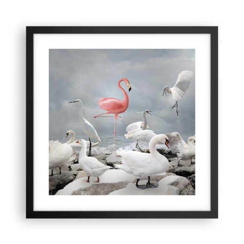 Poster in einem schwarzem Rahmen - Wie kam ich hier hin? - 40x40 cm