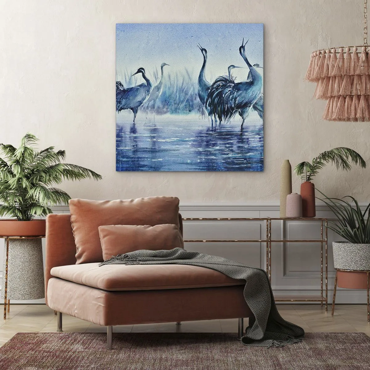 Bild auf Leinwand - Leinwandbild - Morgentliches Treffen - 30x30 cm