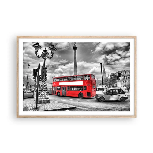 Poster in einem Rahmen aus heller Eiche - Der wahre Blutkreislauf der Stadt - 91x61 cm