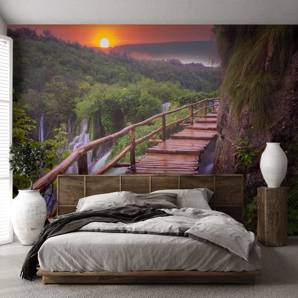 Selbstklebende Fototapete Deluxe Sticker - Schönheit jenseits des Glaubens - Landschaft, Wasserfall, Kroatien - 100x70 cm