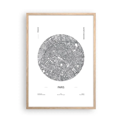 Poster in einem Rahmen aus heller Eiche - Anatomie von Paris - 50x70 cm