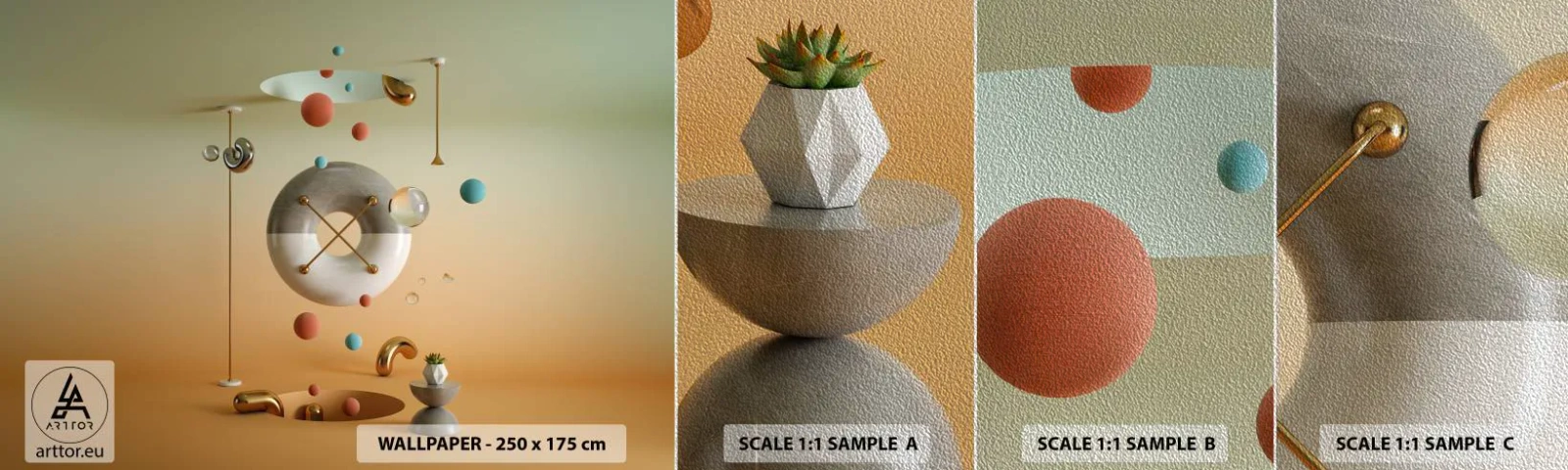 Fototapeten Muster Premium Sand - Alles kann passieren - Abstraktion, Surrealismus, 3D - 100x30 cm