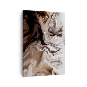 Bild auf Leinwand - Leinwandbild - Abstraktion in Brauntönen mit dynamischen Linien - 50x70cm - Farbkontrast - Moderne Wanddekoration für Wohnzimmer und Schlafzimmer ARTTOR