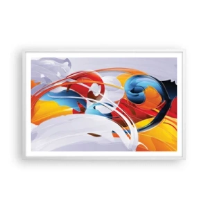 Poster in einem weißen Rahmen - Der Tanz der Elemente - 91x61 cm