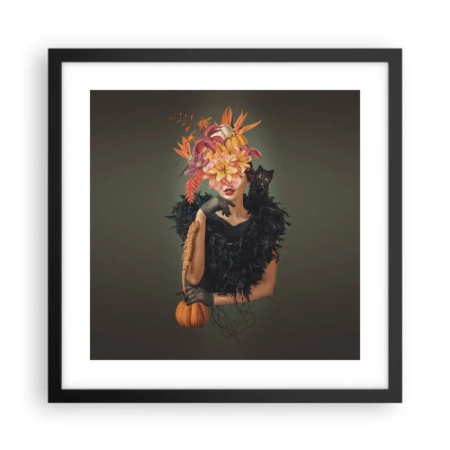 Poster in einem schwarzem Rahmen - Der Zauber einer Hexe - 40x40 cm