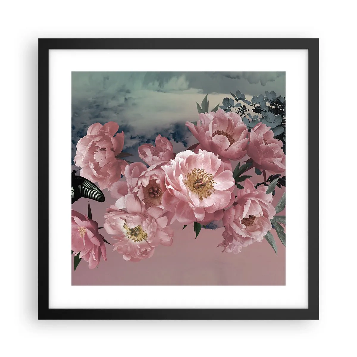 Poster in einem schwarzem Rahmen - Der Höhepunkt der Romantik - 40x40 cm