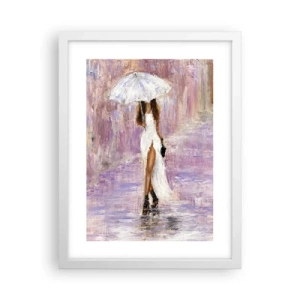 Poster in einem weißen Rahmen - Im lila Regen - 30x40 cm