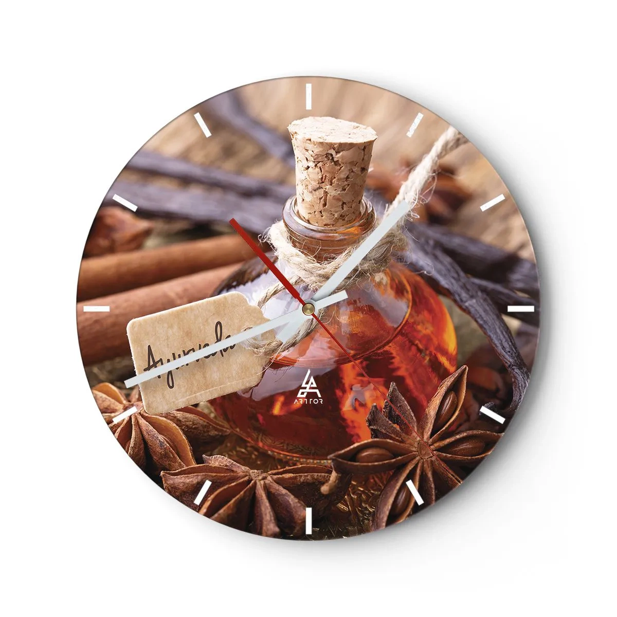 Wanduhr - Glasuhr - Zur Einheit von Körper und Geist - 40x40 cm