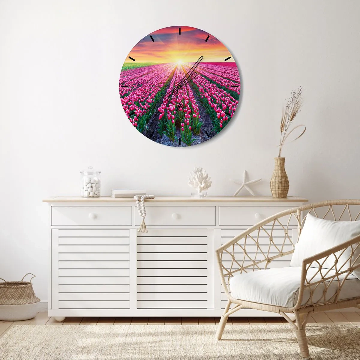 Wanduhr - Glasuhr - Schönheitsfarm - 40x40 cm