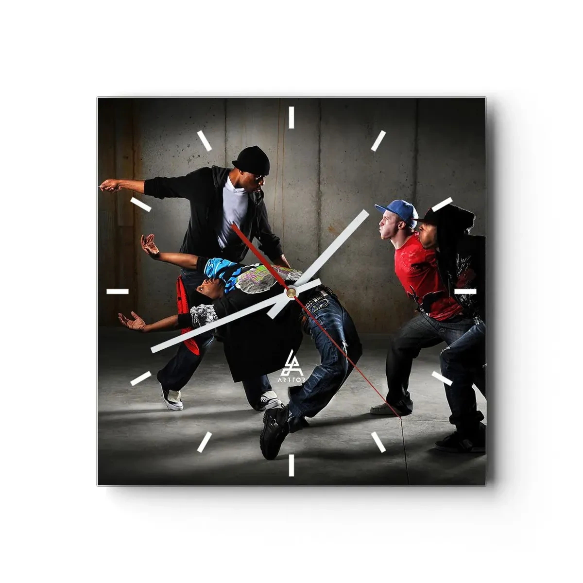 Wanduhr - Glasuhr - Tanzen mit dem Straßenwind - 40x40 cm