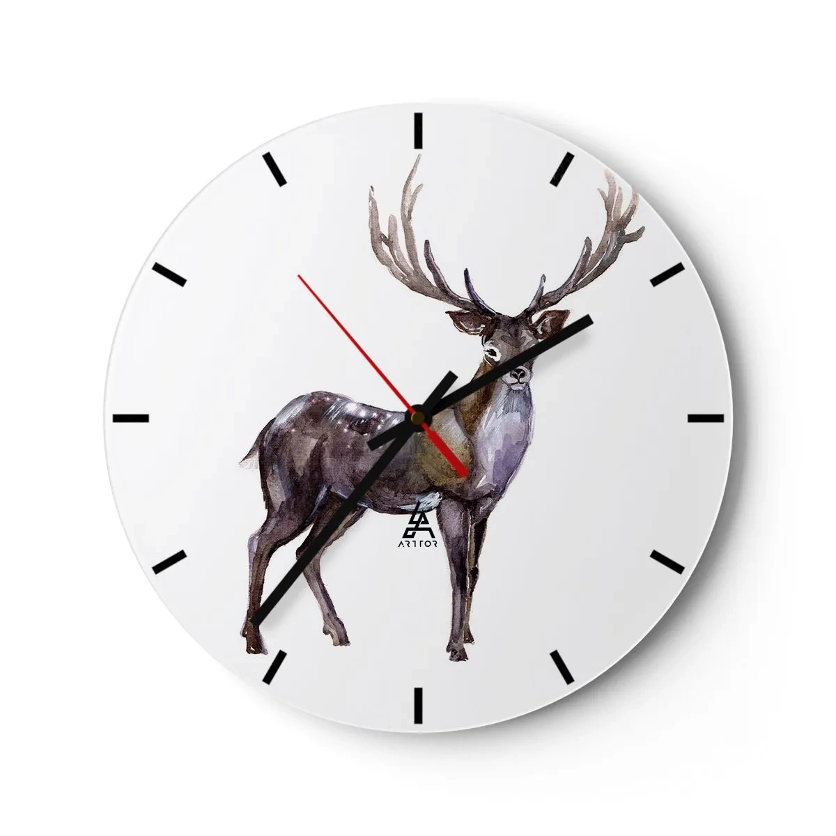 Wanduhr - Glasuhr - König des nördlichen Waldes - 40x40 cm
