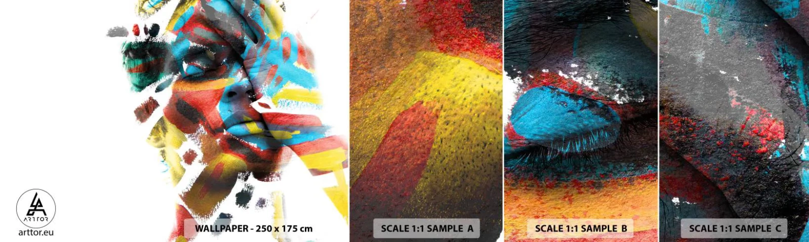 Fototapeten Muster Selbstklebend Deluxe Sticker - Eine bunte Persönlichkeit - Abstraktion, Stück, Grafik - 100x30 cm