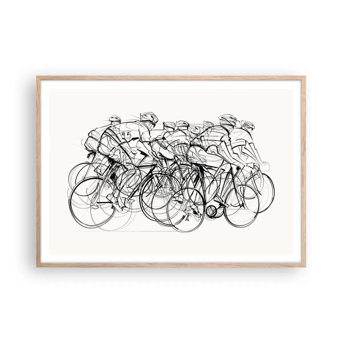 Poster in einem Rahmen aus heller Eiche - Gemeinsam als Team - 100x70 cm