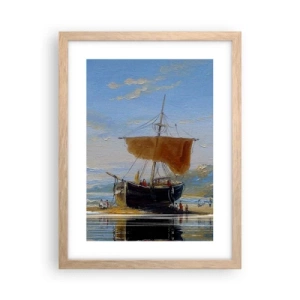 Poster in einem Rahmen aus heller Eiche - Wasser, Land, Luft - 30x40 cm