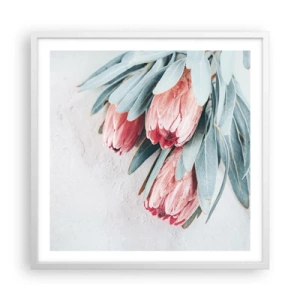 Poster in einem weißen Rahmen - Schämen sich für ihre eigene Schönheit - 60x60 cm