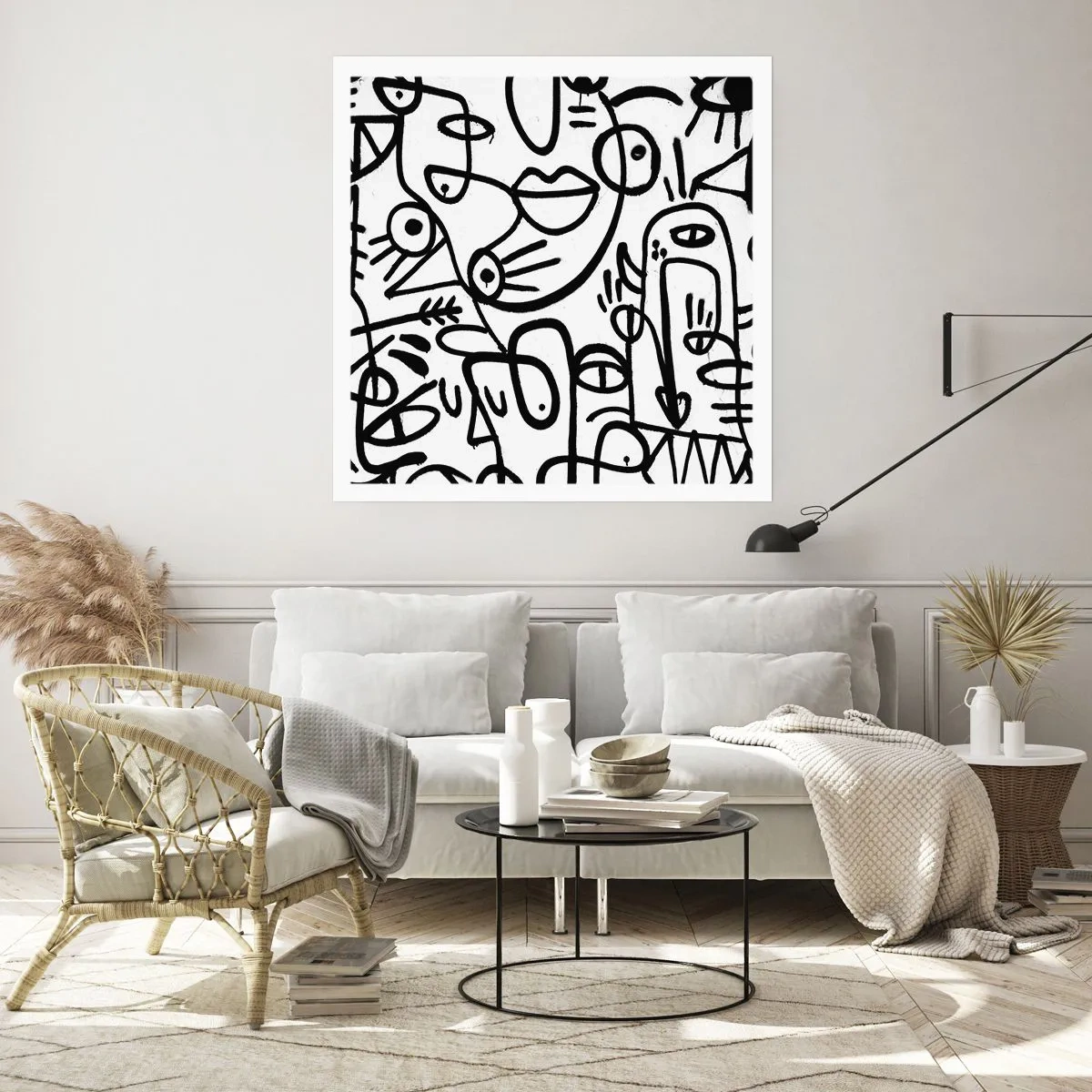 Poster - Gesichter und Luftspiegelungen - 60x60 cm