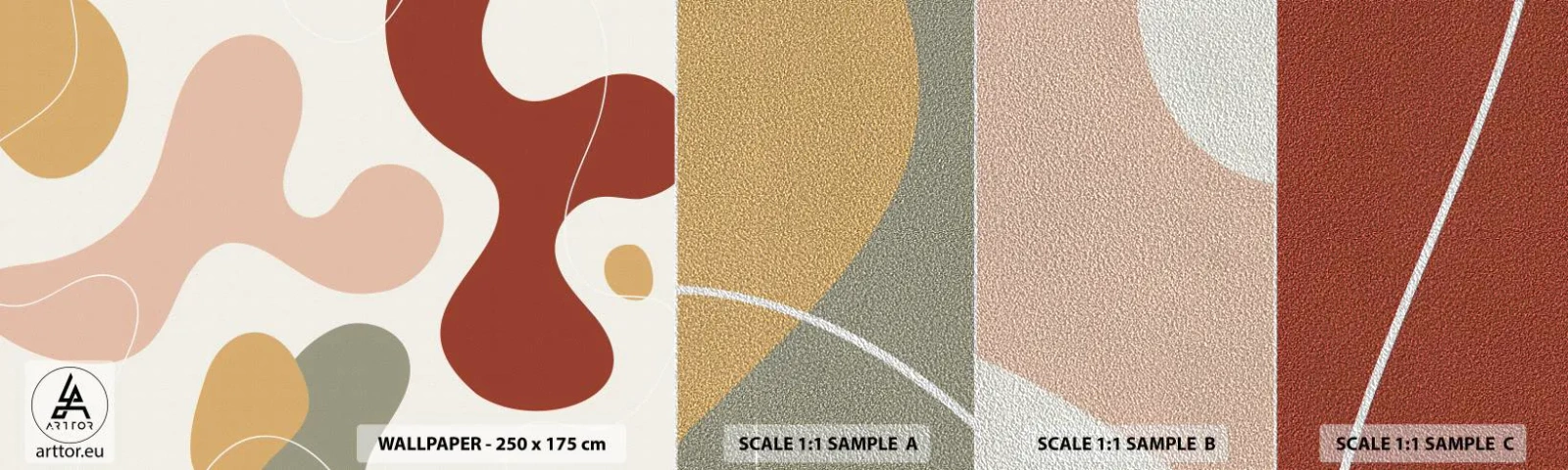 Fototapeten Muster Premium Sand - Kringel oder Schnörkel? - Abstraktion, Stück, Vorstellung - 100x30 cm