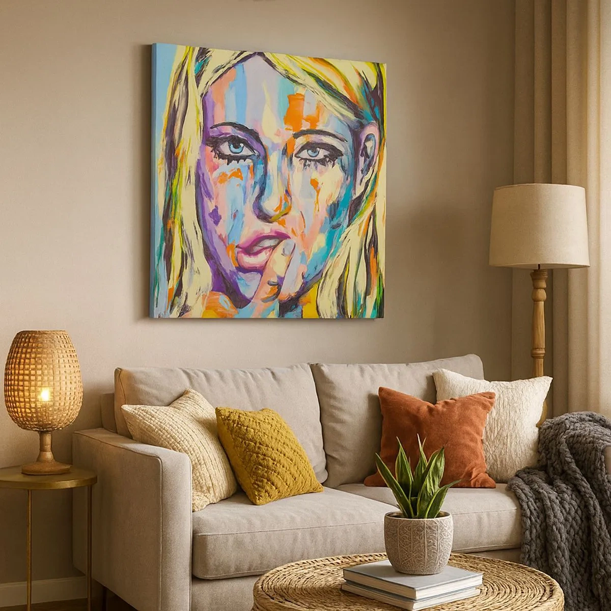 Bild auf Leinwand - Leinwandbild - Schau ihr direkt in die Augen - 30x30 cm