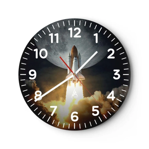 Wanduhr - Glasuhr - Beginn eines überirdischen Abenteuers - 40x40 cm