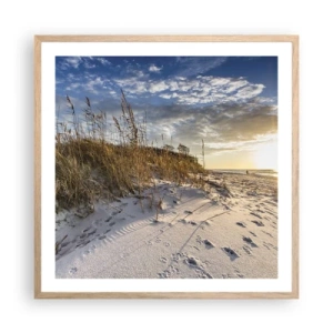 Poster in einem Rahmen aus heller Eiche - Einladung zu einem Spaziergang - 60x60 cm