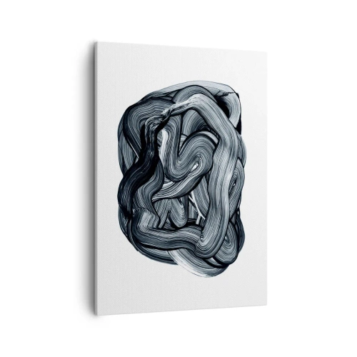 Bild auf Leinwand - Leinwandbild - Abstrakte Komposition in Grautönen - 50x70cm - Es ist nicht so einfach - Moderne Wanddekoration für Wohnzimmer und Schlafzimmer ARTTOR