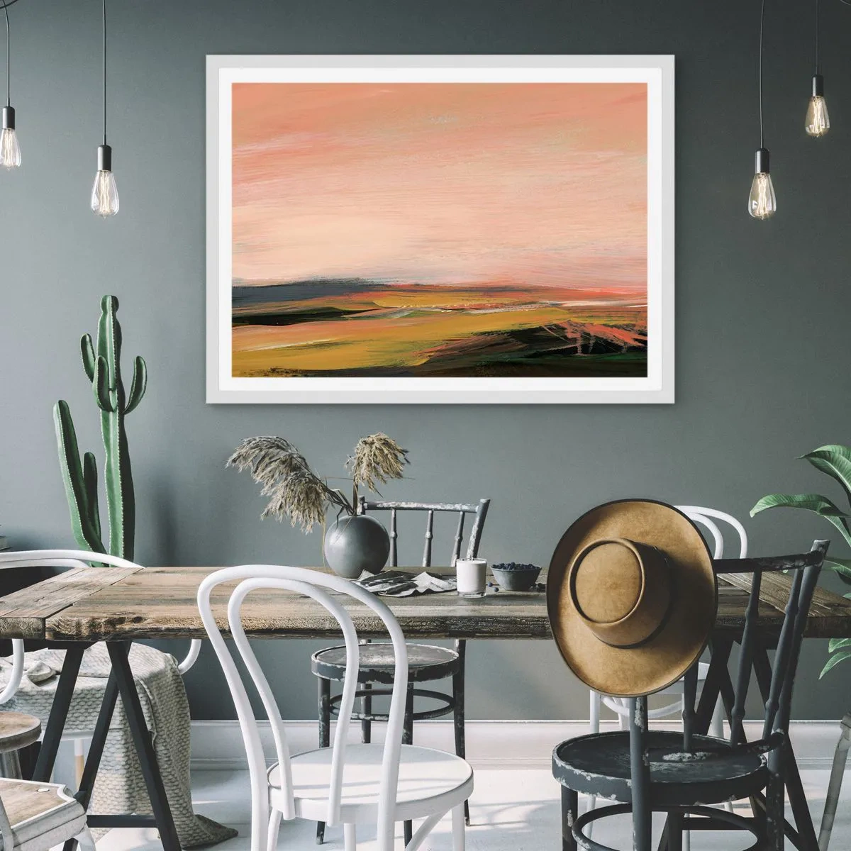 Poster in einem weißen Rahmen - In Rosatönen - 50x40 cm