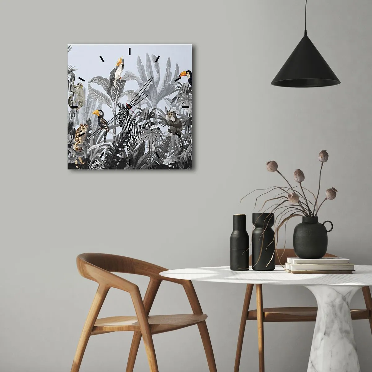 Wanduhr - Glasuhr - Afrikanisches Märchen - 40x40 cm