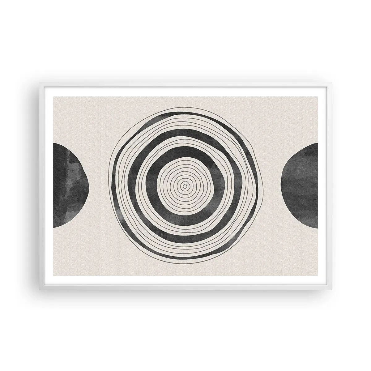 Poster in einem weißen Rahmen - Wichtig ist, was dazwischen liegt - 100x70 cm