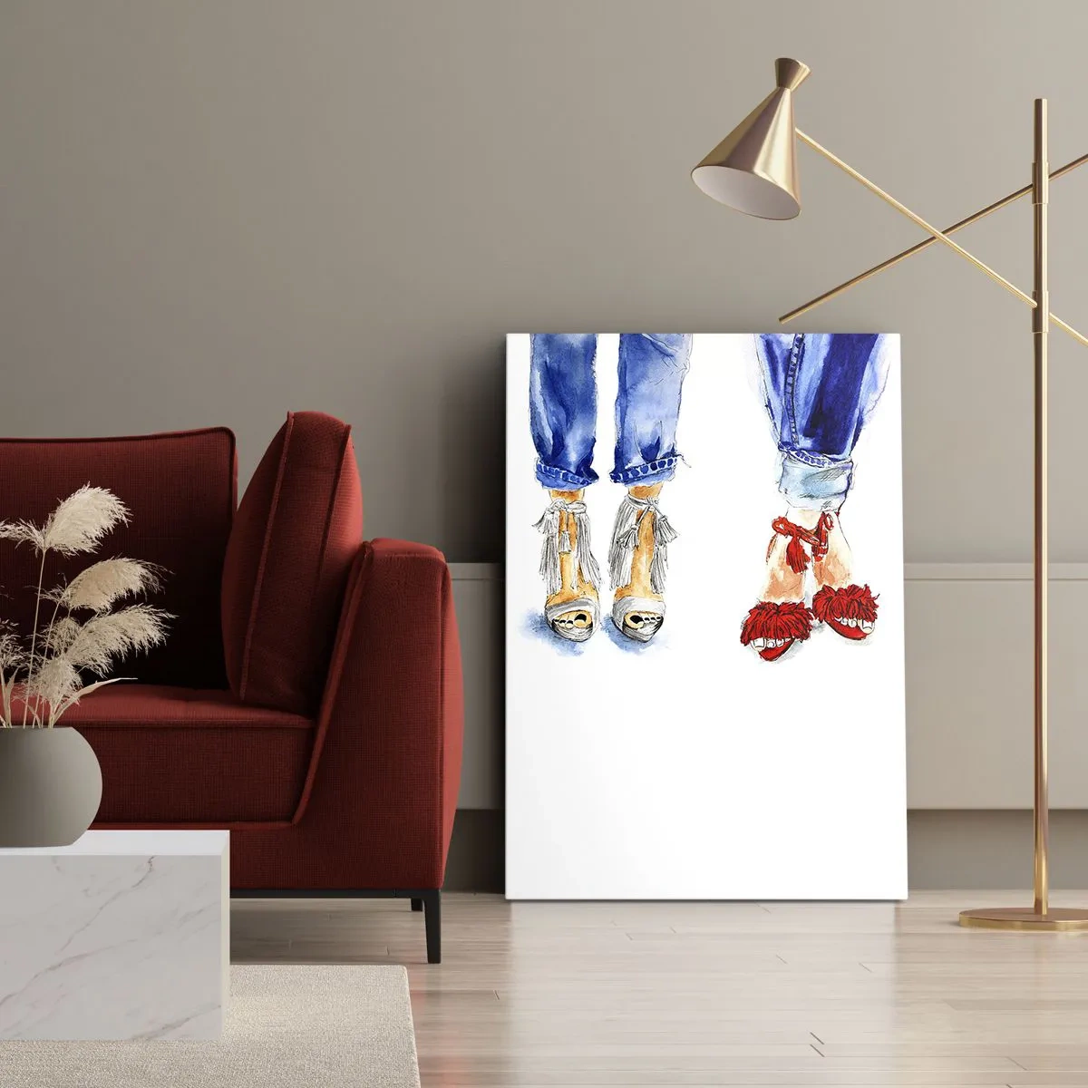 Bild auf Leinwand - Leinwandbild - Vielleicht gehen wir spazieren? - 45x80 cm