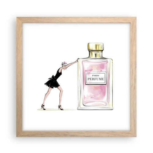 Poster in einem Rahmen aus heller Eiche - Essenz der Weiblichkeit - 30x30 cm